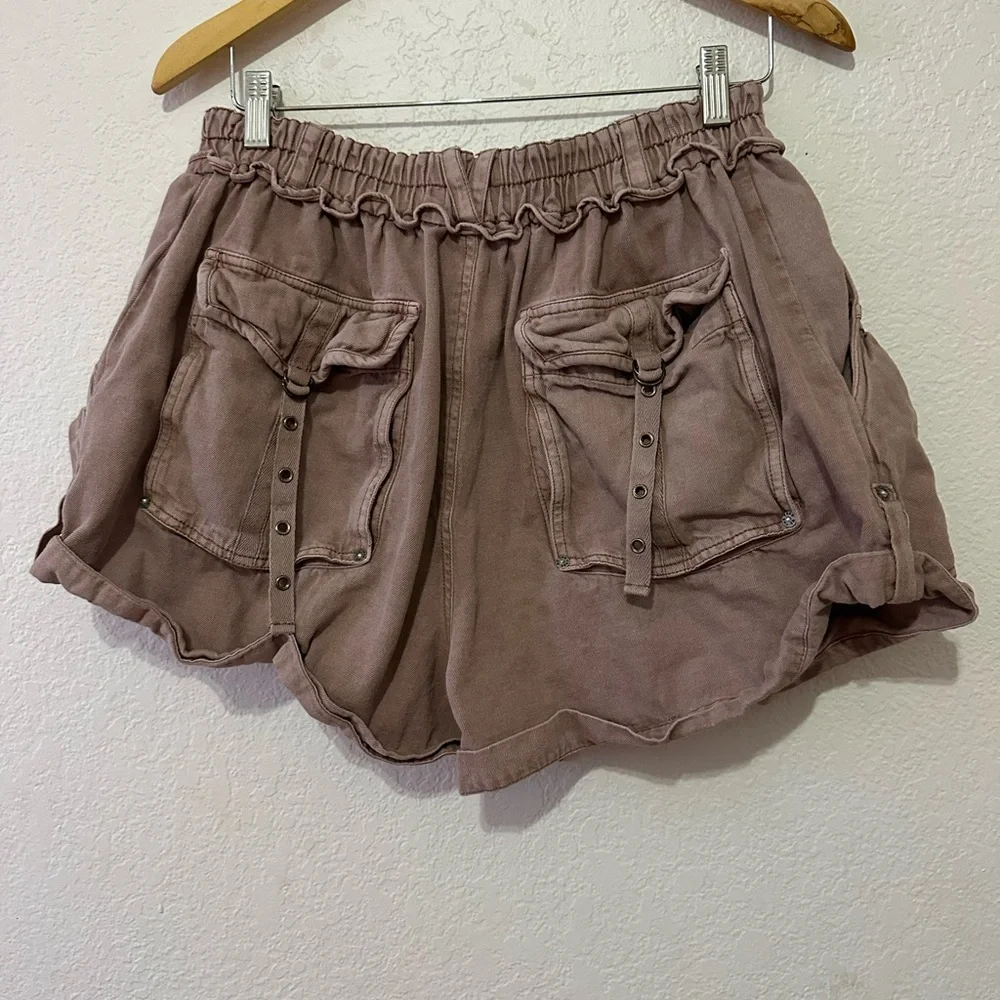 Free People Slow Motion Pull on Shorts in Mauve - Size M - Picture 3 of 8
